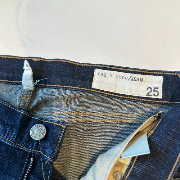 rag & bone dark blue distressed skinny jean - Picture 4 of 9